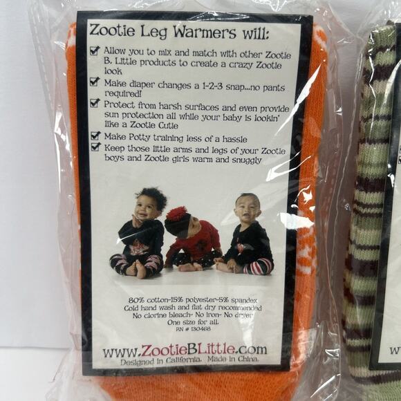 Zootie B. Little Leg Warmers Baby & Toddler Lot of 4 NEW One Size Camo Orange - Picture 4 of 10